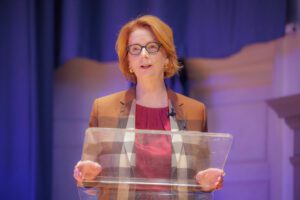 Julia Gillard speaking on stage.
