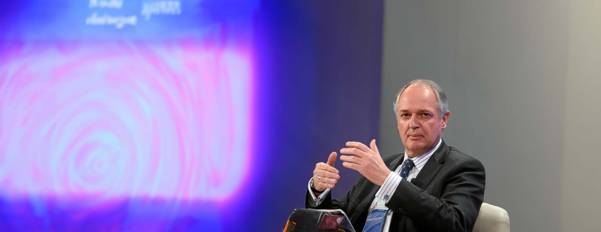 Paul Polman speaking on a stage.