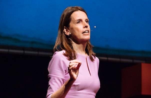 Lucy Beresford speaking on stage