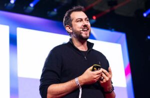 Daniel Hulme speaking on stage
