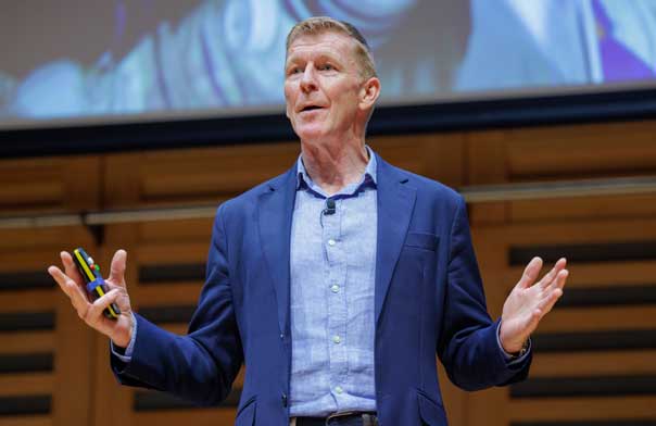 Tim Peake on stage at Festival of Speech