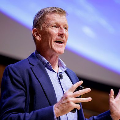 Tim Peake speaking on stage